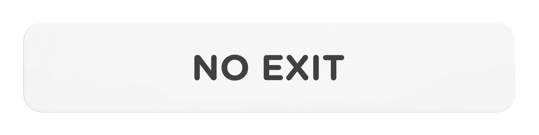 No Exit_Sign_Door_Wall Mount Sign_8x1.5_6mm Thick Solid Surface Sign with Inlay Resins_Self Adhesive